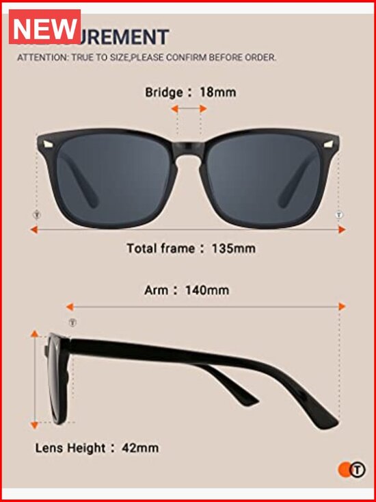 Polarized Square Sunglasses for Men and Women UV Protection Lightweight main image 6